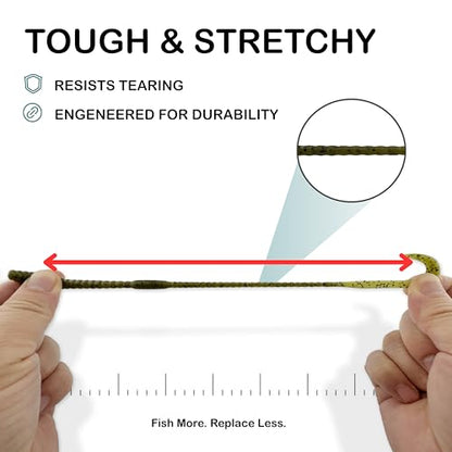 5.5" Pulse Slim Worm Soft Lure for Bass Fishing, Slim Profile Salt Infused Responsive Curl Tail with Ribbed Body & Reinforced Hook Section, 12 Pack - color: Red Bug