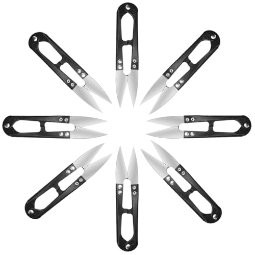24Pcs Sewing Scissors U shaped Small Snips Clippers Trimming Nipper Embroidery Clippers Cutter Mini Cutting thread Cross Stitch Scissors for DIY Art Project Household Supplies(Black) (24)
