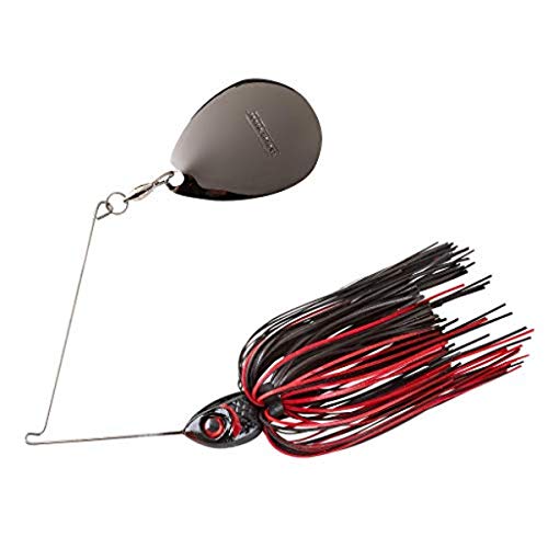 Booyah Moontalker Spinner-Bait Bass Fishing Lure - color: Black/Red, size: 3/4 oz