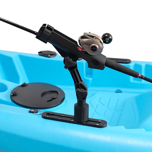 2 Pack Fishing Rod Holder with Track Mount Universal T-Shaped Screw Mounted on Rail for Kayak, Canoe, Fishing Boat - color: 2Pack Extender Rod Holder with Rail