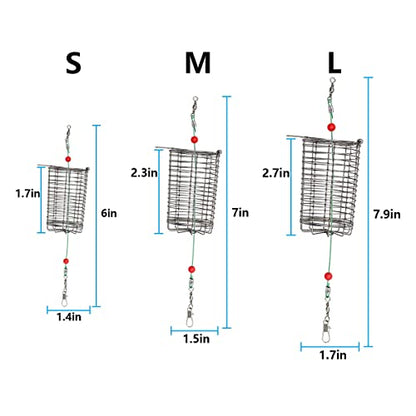 10pcs Fishing Bait Trap Cage Feeder, Baits Cage Basket Holder Coarse Lure Feeder Fishing Tackle Kit - size: Small - 10 pcs, style: A Style Bait Trap