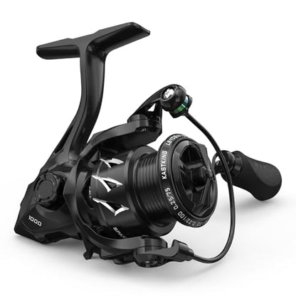 KastKing Spartacus II Plus Spinning Reel – IPX5 Waterproof Freshwater/Saltwater Fishing Reel, 22LB Drag, 5.2:1 Gear Ratio, 7+1 Stainless Steel Bearings, Instant Anti-Reverse, Anodized Aluminum Spool - size: 1000