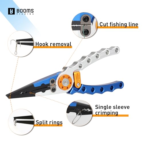 Booms Fishing Small Fishing Pliers: 5.8in Aluminium Pliers Tool - Hook Remover and Split Ring Kit, X01