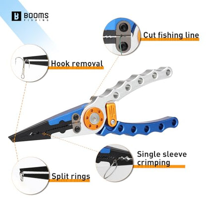 Booms Fishing Small Fishing Pliers: 5.8in Aluminium Pliers Tool - Hook Remover and Split Ring Kit, X01
