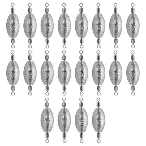 20 Pcs Split Shot Fishing Weights - 1/4 oz (7g) Small Sinkers for Freshwater Saltwater, Light Drop Shot Weights for Bass Trout Panfish, Tiny Egg Sinkers for Stream River Ice Fishing