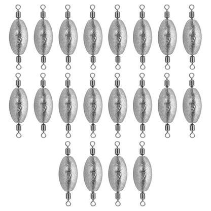 20 Pcs Split Shot Fishing Weights - 1/4 oz (7g) Small Sinkers for Freshwater Saltwater, Light Drop Shot Weights for Bass Trout Panfish, Tiny Egg Sinkers for Stream River Ice Fishing