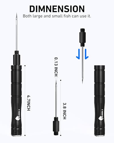 GOLDEN J Fish Venting Tool for Saltwater Fishing | Modular Design with Hidden Storage & Stainless Steel/Aluminum Build, Relieves Deep Sea Fish Pressure for Healthier Release - size: Medium