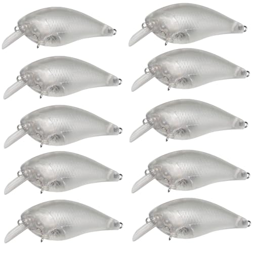 Fishing Lure Blanks Unpainted Fishing Lures,Blank Topwater Popper Lures with Eyes Clear Hard Baits 6.8cm/8g