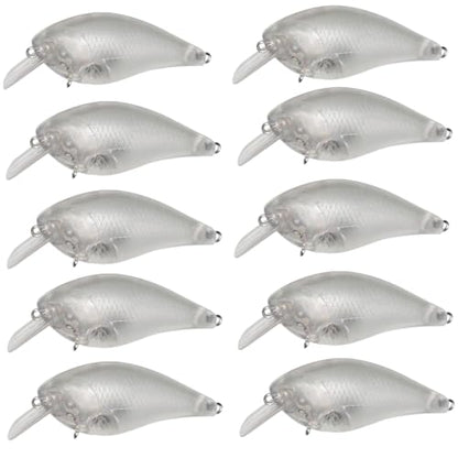 Fishing Lure Blanks Unpainted Fishing Lures,Blank Topwater Popper Lures with Eyes Clear Hard Baits 6.8cm/8g