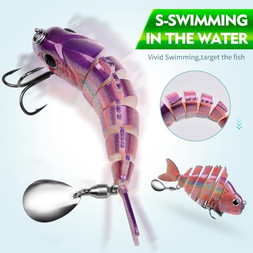 Crankbait Fishing Lure Pike Muskie Lures Lifelike Multi Jointed Swimbait Segement Hard Minnow Bait Treble Hook - color: HS078DEF-3pcs/set