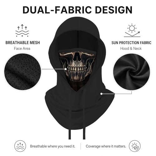 Skull Balaclava Hat for Women Men Sun UV Protection Summer Cooling Full Face Mask Cycling Hiking Fishing Outdoor Sports - color: Skull 14