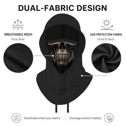 Skull Balaclava Hat for Women Men Sun UV Protection Summer Cooling Full Face Mask Cycling Hiking Fishing Outdoor Sports - color: Skull 14