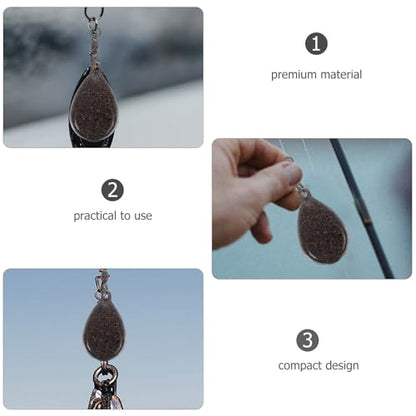 5pcs Drop Shot Fishing Weights with Rings 57g Iron Flat Pear Shape Smooth Surface Carp Sinkers for Freshwater Fishing Terminal Tackle Supplies