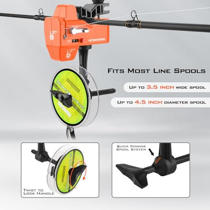 KastKing Kalibrate Fishing Line Spooler & 5’’ Braid Scissors - W/Line Counter, Patented Accessories, Portable, Compact, for Spinning & Casting Reels - No Line Twist, Fishing Gears Gifts for Men - style: Patented Line Spooler