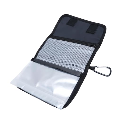 RiToEasysports Fishing Lure Storage Bag, with 6 Detachable Lure Bags, Rainproof Tackle Wallet for Soft Baits, Lures, Rigs, Jigs (Black) - color: Black