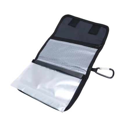 RiToEasysports Fishing Lure Storage Bag, with 6 Detachable Lure Bags, Rainproof Tackle Wallet for Soft Baits, Lures, Rigs, Jigs (Black) - color: Black