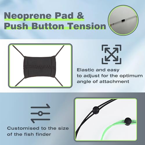 2 Pcs Fish Finder Cover Strap Secure Fishing Graph Cover Adjustable Bungee for Travel - color: Black
