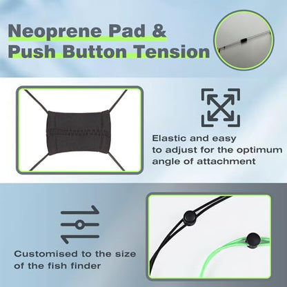 2 Pcs Fish Finder Cover Strap Secure Fishing Graph Cover Adjustable Bungee for Travel - color: Green