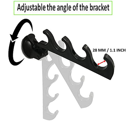 Pmsanzay Adjustable Horizontal Fishing Rod Storage Rack Holder with Suction Cups Attach for Vehicle Car/Truck/SUV/Boat/Smooth Glass - to Hold 4 Fishing Rods - Easy to install and remove