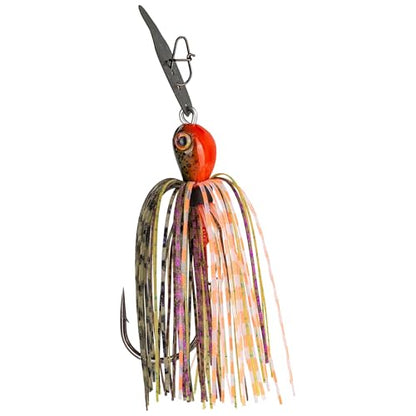 Strike King Thunder Cricket Fishing Lure, Vibrating Swim Jig, Silver Blade, 4/0 Jungle-Style Flipping Hook - color: Bluegill, size: 3/8 oz