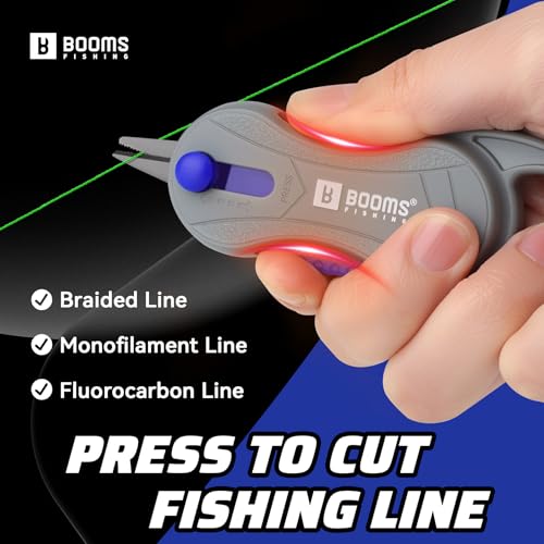 Booms Fishing Braided Line Cutter, Mini Fishing Snips for Saltwater - 4.1" Fishing Scissors with Carabiner - FR2 Stainless Steel Serrated Blades Line Clippers for Angler