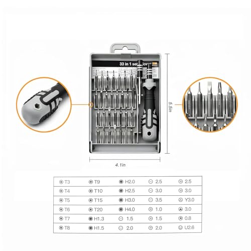 Fishing Reel Cleaning, Repair & Maintenance Kit, 30-in-1 Precision Electric Screwdriver Set for Spinning & Baitcasting Reels - color: Blue