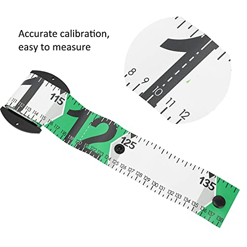 138 X 5cm PVC Fish Measuring Ruler, Foldable Fish Measuring Tape with Cm Inch Scale, Compact 8 X 5.5cm Roll, for Boat Kayak Ice Fishing Anglers (Green) - color: Green