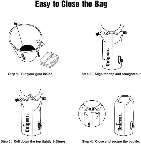 Unigear Dry Bag Waterproof, 2L/5L/10L/20L/30L/40L Floating and Lightweight Bags for Kayaking, Boating, Fishing, Swimming and Camping with Waterproof Phone Case - color: Blue, size: 5L