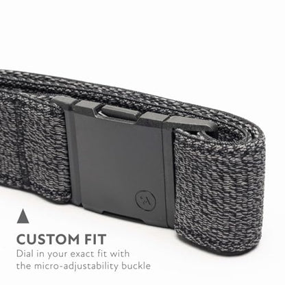 Arcade Belts A2 Unisex Adventure Belt: Heavy Duty Stretch, Metal Free Buckle - color: Atlas - Heather Black, size: Standard (Up to 40"); 1.5" Wide