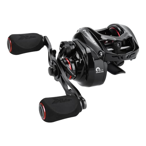 KastKing Spartacus II Baitcasting Fishing Reel, 6oz Ultralight Baitcaster Reel, Super Smooth with 17.6 LB Carbon Fiber Drag, 7.2:1 Gear Ratio, 39mm Palm Perfect Lower Profile Design - color: C:Right-Black Rhino-7.2:1