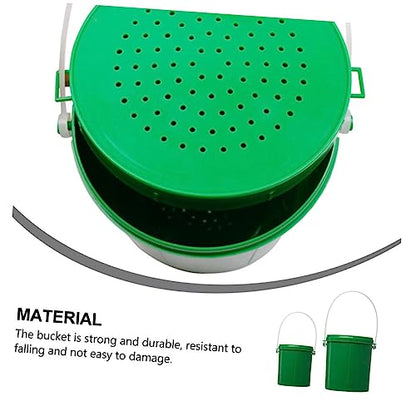 2pcs Worm Bucket Live Bait Bucket Worm Lures Container Containers with Lids Container with Lid Worm Bait Holder Minnow Bucket Fishing Bait Bucket Living Body Plastic Bait Box