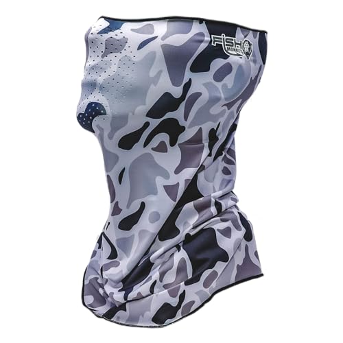 Fish Monkey UPF 50+ Sun Protection Performance Face Guard - color: Old School Camo Beige, size: One Size