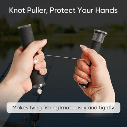 Fishing Knot Puller Tool, FG GT Knot Tying Tool, PE Fishing Line Knot Grippers Line Dragger Tightener - color: Gray