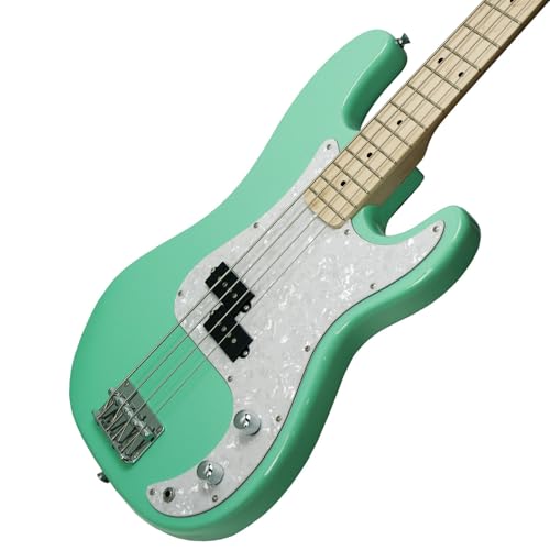 Sawtooth EP Series Electric Bass Guitar, Surf Green w/Pearl Pickguard - color: Surf Green, style: Right Hand