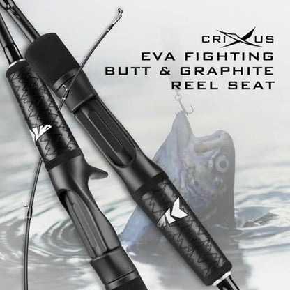 KastKing Crixus Fishing Rods,IM6 Graphite Spinning Rod & Casting Rod W/Zirconium Oxide Ring Stainless Steel Guides, SuperPolymer Handle - size: 6'6"-Medium Light - M Fast-2pcs, style: Spinning