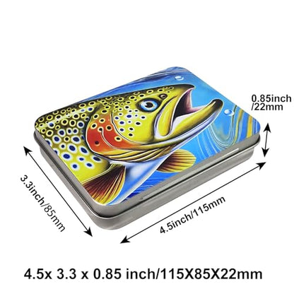 Aventik Metal Tin Portable Box Fly Fishing Tools Kit Includes a Fishing Knot Tool and Line Clipper Zinger Retractor Hook Remover Forceps - color: Tin box+Knot tyer+Zinger
