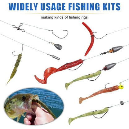 Fishing Accessories Fishing Tackle Box with Tackle Included, Fishing Hooks Bobbers Swivels Sinker Weights Fishing Gear Set Equipment for Bass Trout - style: 160pcs Kit