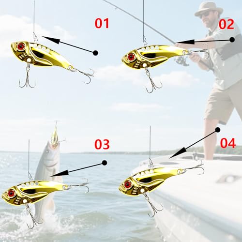 5PCS/10PCS Fishing Lures, Metal VIB Hard Blade Baits, Spinner Spoon Metal Fishing Spoon Crankbaits Swimbaits for Trout Walleye Crappie - color: B-5PCS