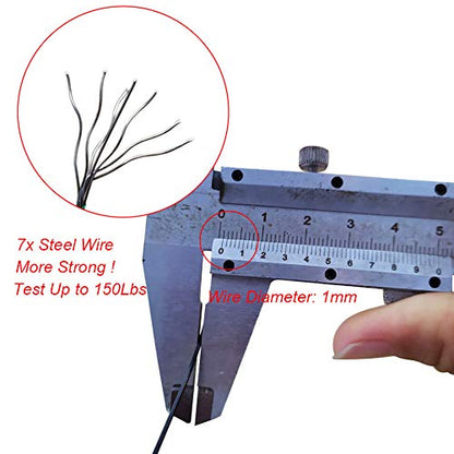 Wire Fishing Leaders Saltwater 100 Lbs Heavy Duty Fishing Wire Leader Line with Swivles Snap - color: Black-30 PCS