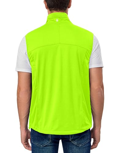 Little Donkey Andy Men's Lightweight Softshell Vest, Windproof Sleeveless Jacket for Running, Hiking, Cycling, Golf - color: Green, size: Medium