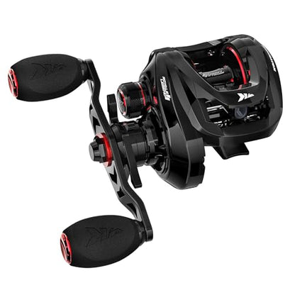 KastKing Royale Legend II Baitcasting Reels, New Compact Design Baitcaster Fishing Reel, 17.64LB Carbon Fiber Drag, Cross-Fire 8 Magnet Braking System, Available in 5.4:1 and 7.2:1 - color: 5.4:1-right