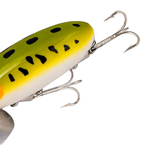 Arbogast Jitterbug Topwater Bass Fishing Lure - Excellent for Night Fishing - color: Frog White Belly, size: 2 1/2" 3/8 oz
