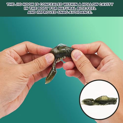 FONMANG 5-Pieces Crawfish Bass Lures, Soft Plastic Bait with Durable TPE, Lifelike Shrimp Crayfish Swim Bait for Freshwater and Saltwater, Weedless Fishing Lures 3" 5/8oz - color: Water Melon
