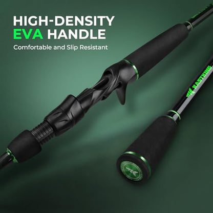 KastKing Zephyr Dual Tip Fishing Rod, Lightweight KastFlex IM6 Graphite Spinning & Casting Rod with Zirconium Oxide Ring Guides, Hook Keeper, EVA Grip, PTS Power Transition System - size: 6'2"-ML/M-Fast(2 Pcs+ Extra Tip), style: Casting