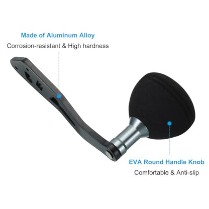 PATIKIL Baitcasting Power Handle Metal Fishing Reel Handle EVA Knob Grip Replacement Parts for Rocker Arm Accessories - color: Black
