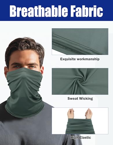 JHYWELL Cooling Neck Gaiter Face Mask, UV Protection Masks Gator, Windproof Bandana for Skiing, Fishing, Hiking, Cycling - color: Dark Grey