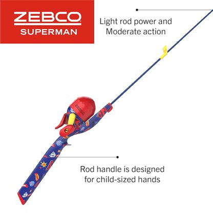 Zebco Youth Floating Spincast Reel and Fishing Rod Combo, Pre-Spooled with 6-Pound Cajun Line - color: Blue/Red/Yellow
