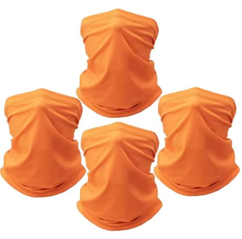 Fishing Neck Gaiter, Sun Protection Face Mask, Cooling Neck Shield Scarf Cycling Balaclava Bandana for Men and Women - color: Orange Pack