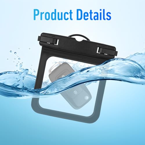 2 Pack Small Waterproof Pouch, Submersible Wallet for Swimming, Waterproof Key Fob Case Floating Keys Holder Pouch Holder for ID Badge Credit Card Money Coins License Water Surfing