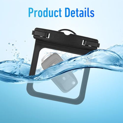 2 Pack Small Waterproof Pouch, Submersible Wallet for Swimming, Waterproof Key Fob Case Floating Keys Holder Pouch Holder for ID Badge Credit Card Money Coins License Water Surfing